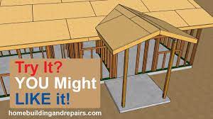 How To Build And Frame 6 Foot By 6 Foot Gable Roof Porch Extension - Home  Renovation Design Ideas - YouTube