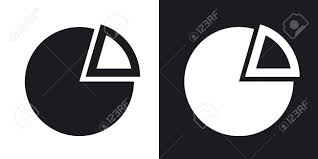 Vector Pie Chart Icon Two Tone Version On Black And White Background