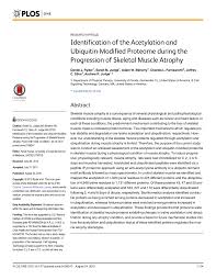 Pdf Identification Of The Acetylation And Ubiquitin