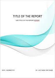 cover page template in word for report