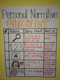 Personal Narrative Checklist First Grade Writing Third