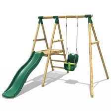 Rebo Cassini Wooden Swing Set With