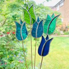 Stained Glass Lily Tulip Plant Pot