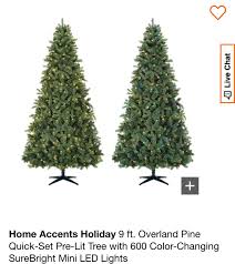 overland pine quick set pre lit tree