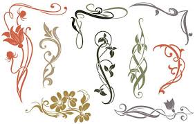 art nouveau vector art icons and