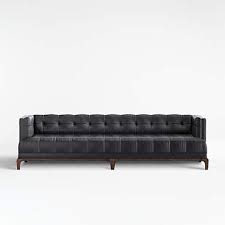 byr black leather modern tufted sofa