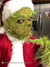 grinch costume with laytex mask and makeup