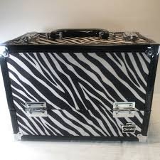 caboodles zebra striped train case