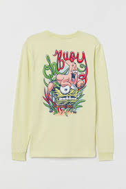 60% cotton, 40% polyester * ribbing at cuffs and hem • front kangaroo pocket • completely sold out online and at stores price: Long Sleeved Jersey Shirt Light Neon Yellow Spongebob Men H M Us Long Sleeve Jersey Shirt Shirt Design Inspiration Sweatshirts
