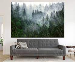 Forest Print Foggy Forest Canvas