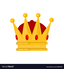Gold King Crown Flat Cartoon