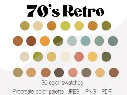 retro 70 s color palette 30 colors