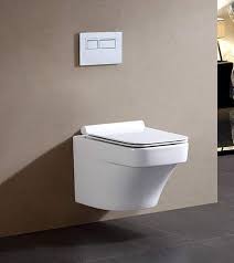 White Rimless Wall Hung Toilet With