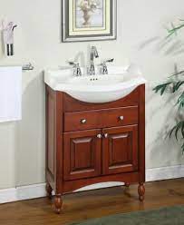 Narrow bathroom vanities are designed to give you more space in your bathroom, while still providing storage space with cabinets or drawers for your toiletries, towels and other bathroom accessories. Amazon Com Windsor 26 Narrow Depth Bathroom Vanity Base Base Finish Cognac Appliances