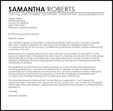 Recruiting Assistant Cover Letter Sample Cover Letter