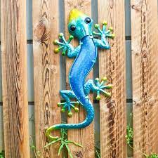 metal 3 pcs gecko outdoor wall decor