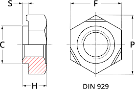 Hexagon Projection Weld Nuts Din 928
