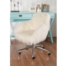 Ari desk chair, clear/black on. Amber Off White Faux Fur Office Chair Overstock 21586022