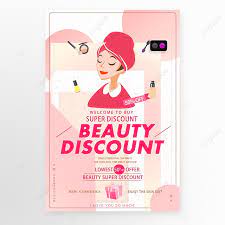 pink cartoon makeup promotion