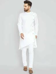 cotton white kurta men indian clothing