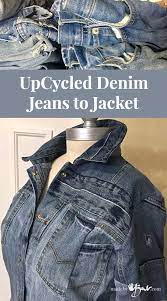 upcycle denim jeans to jacket made by