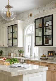 White Kitchen Cabinets With Black Frame