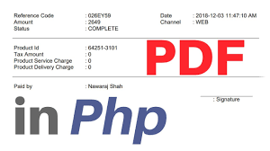 how to make pdf invoice in php using