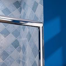 sliding framed shower door in chrome