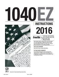 2016 Form 1040ez Instructions Pdf