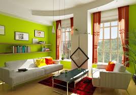 home decorating green walls of living