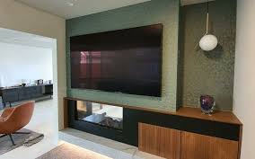 Gas Fireplace On A Interior Wall