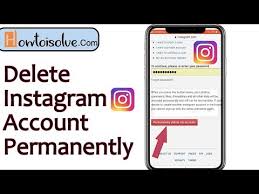 to delete insram account permanently