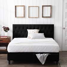 black fabric queen bed top ers 57