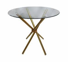Round Glass Table With Gold Metal Legs