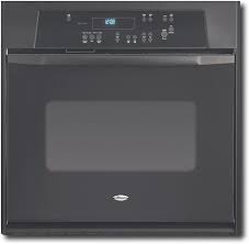 single electric wall oven black