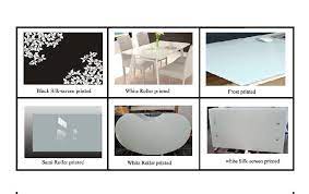 printed toughened glass table top by