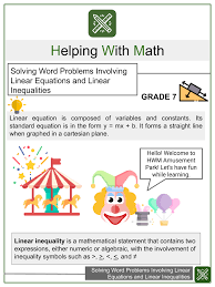 Solving Word Problems Involving Linear