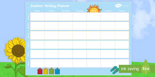 Summer Holiday Planner Primary Resources