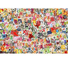 Colorful Letters Collage Wall Mural