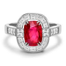 Art deco citrine and ruby dress ring in 14k gold, circa 1940. Masterpiece Antique Cushion Cut Mozambique Ruby Ring 2 09ct In Platinum Pragnell