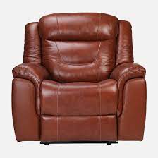 joy half leather recliner chair