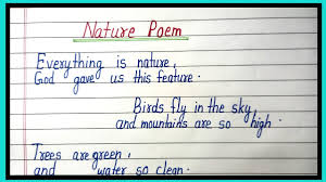 nature poem in english poem on nature