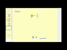 Solve One Step Equations With Fractions