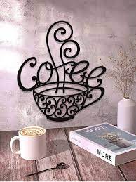 1pc Coffee Cup Silhouette Wall Decor