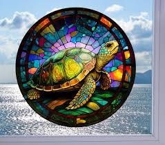 Sea Turtle Window Cling Colorful Sea