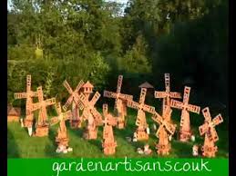 handmade wooden garden windmill