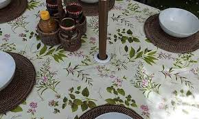 An Umbrella Hole In A Tablecloth