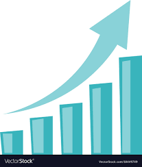 Business Growth Bar Chart With Arrow Going Up