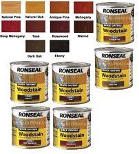 2 X Ronseal Quick Drying Woodstain Gloss 250ml Teak For Sale