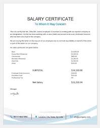 20 Salary Certificate Templates For Ms Word Word Excel